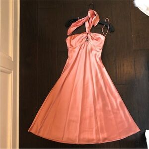 Jonathan Simkhai Pink Sateen Halter Slip Dress - size 2 - worn once - no tags